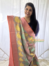 Grey Base Kora Muslin Saree-VS649